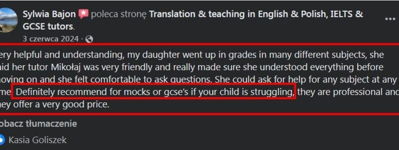 Tłumaczenia + Praktyczne Korepetycje UK: angielski, polski, matematyka, SATs, I/GCSE, A-Level, IELTS
